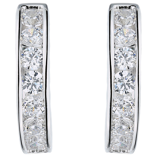 Creolen 925 Sterling Silber 16 Zirkonia Ohrringe