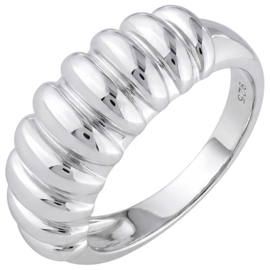 Damen Ring geriffelt 925 Sterling Silber Silberring