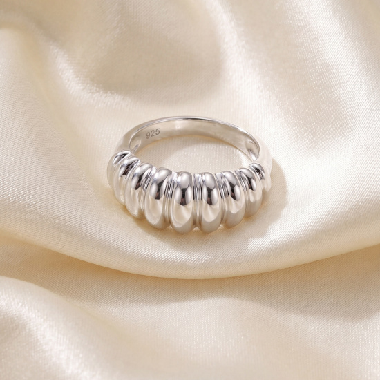 Damen Ring geriffelt 925 Sterling Silber Silberring