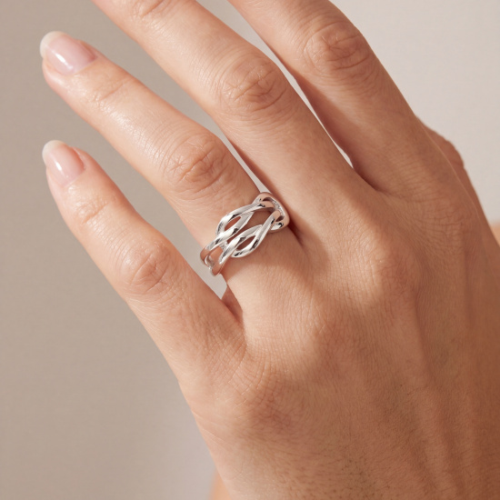 Damen Ring Schlaufe 925 Sterling Silber Silberring