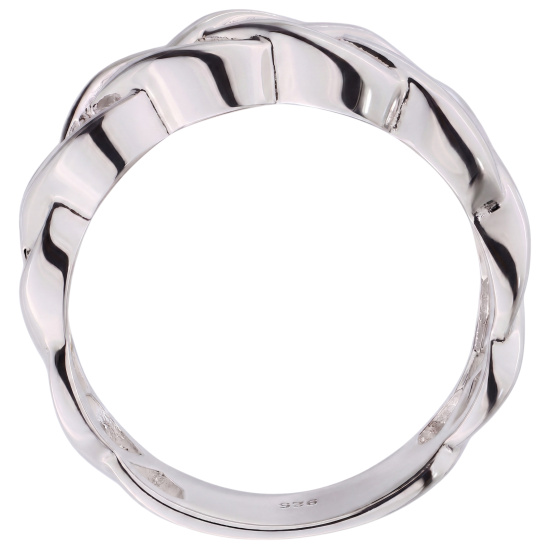 Damen Ring geflochten 925 Sterling Silber 8 Zirkonia Silberring
