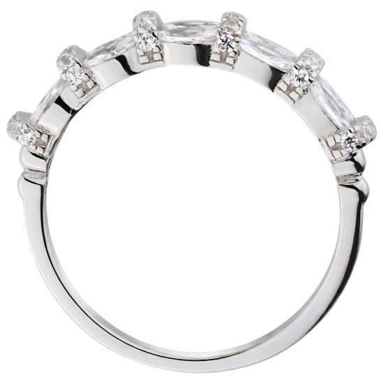 Damen Ring 925 Sterling Silber 40 Zirkonia Silberring