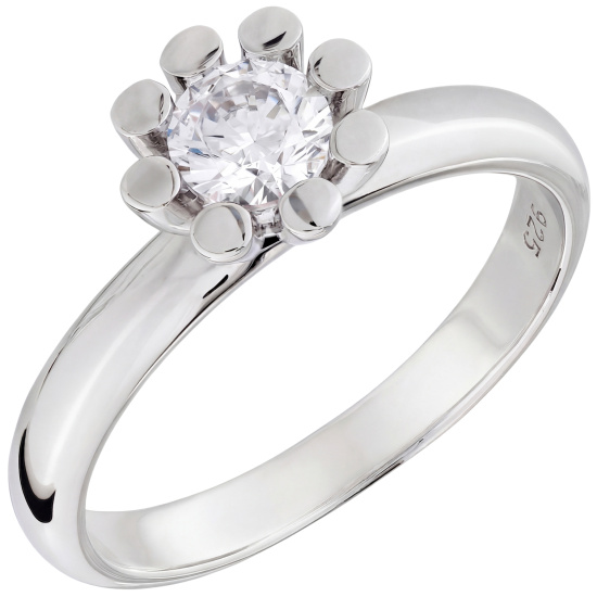 Damen Ring 925 Sterling Silber 1 Zirkonia Silberring