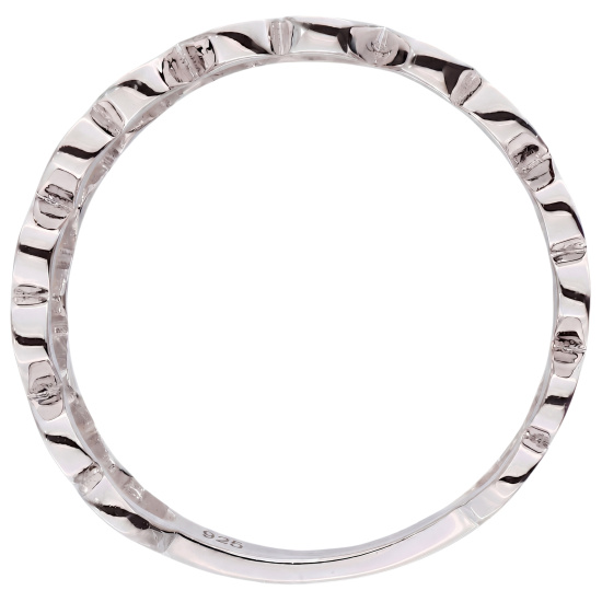 Damen Ring Blume 925 Sterling Silber 8 Zirkonia Silberring