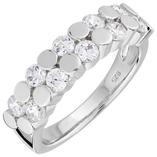 Damen Ring 925 Sterling Silber 10 Zirkonia Silberring