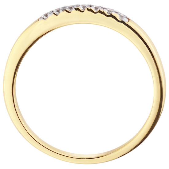 Damen Ring schmal 925 Sterling Silber vergoldet 7 Zirkonia Silberring