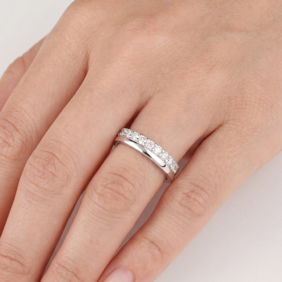Damen Ring 925 Sterling Silber 11 Zirkonia Silberring