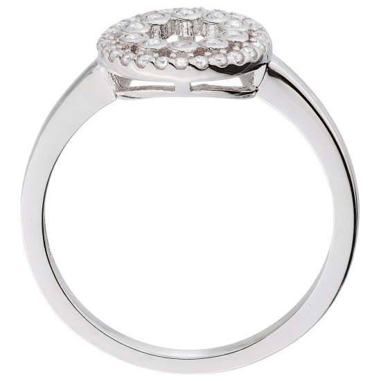 Damen Ring Kreis 925 Sterling Silber 36 Zirkonia Silberring