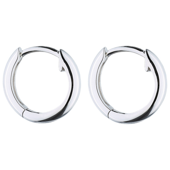 Creolen gekreuzt 925 Sterling Silber 56 Zirkonia Ohrringe