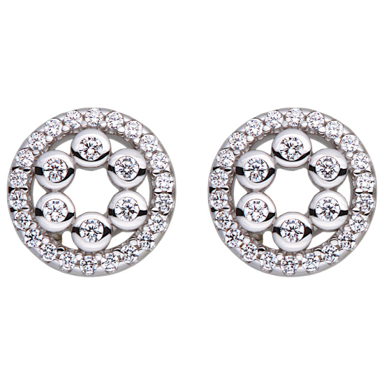 Ohrstecker Kreis 925 Sterling Silber 56 Zirkonia