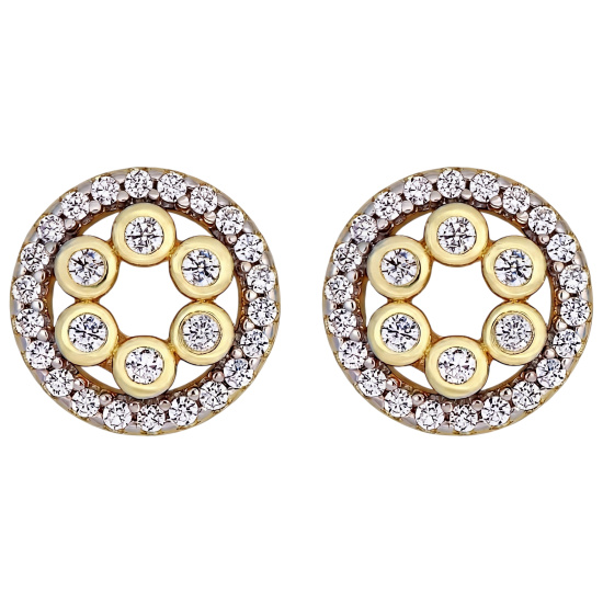 Ohrstecker Kreis 925 Sterling Silber vergoldet 56 Zirkonia