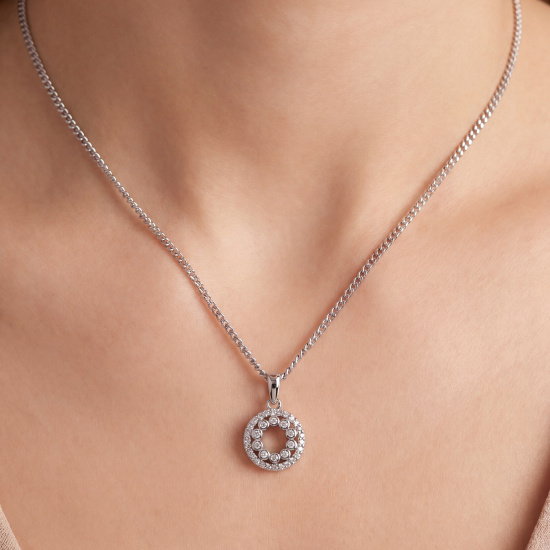 Anhänger Kreis 925 Sterling Silber 36 Zirkonia