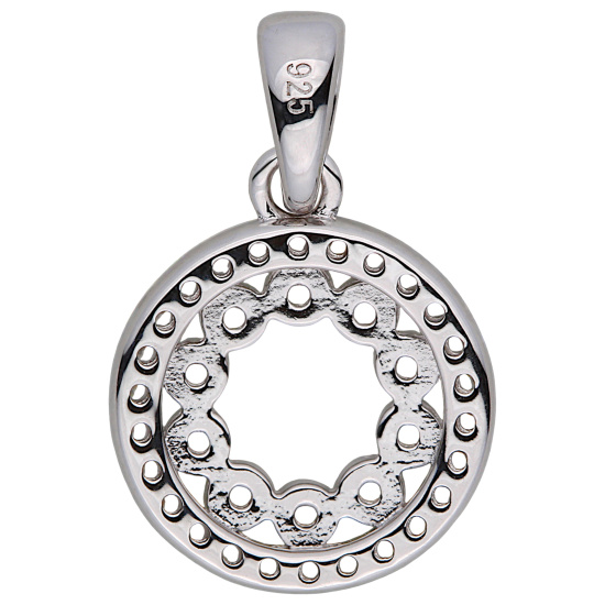 Anhänger Kreis 925 Sterling Silber 36 Zirkonia