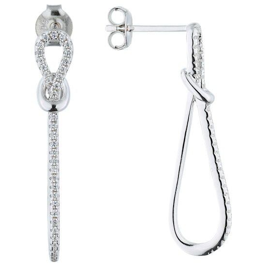 Ohrhänger Schlaufe 925 Sterling Silber 70 Zirkonia