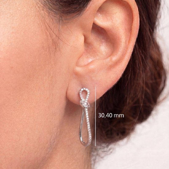 Ohrhänger Schlaufe 925 Sterling Silber 70 Zirkonia