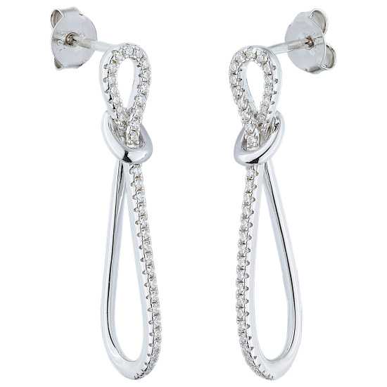 Ohrhänger Schlaufe 925 Sterling Silber 70 Zirkonia