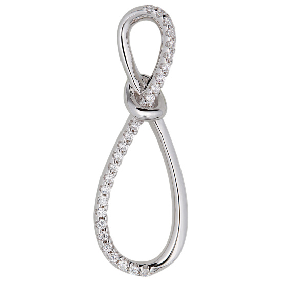Anhänger Schleife 925 Sterling Silber 26 Zirkonia Silberanhänger