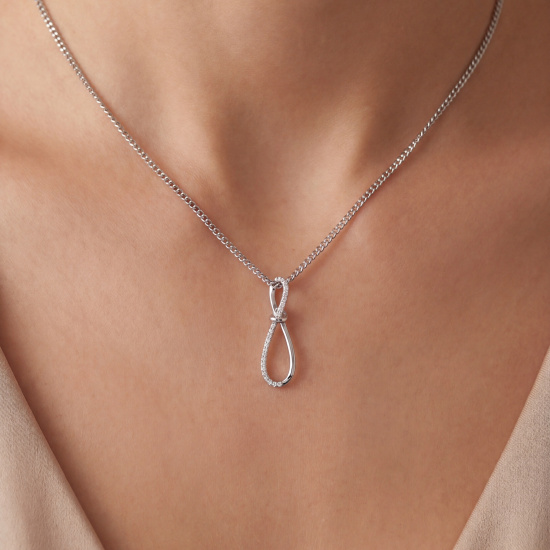 Anhänger Schleife 925 Sterling Silber 26 Zirkonia Silberanhänger