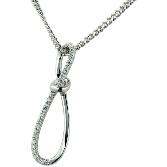 Anhänger Schleife 925 Sterling Silber 26 Zirkonia Silberanhänger