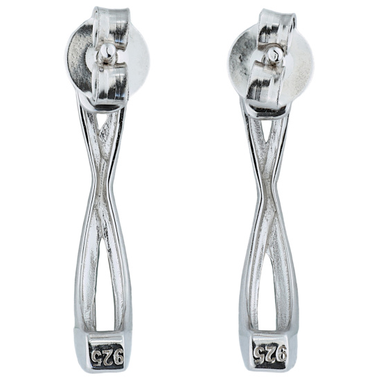 Halbcreolen 925 Sterling Silber 36 Zirkonia