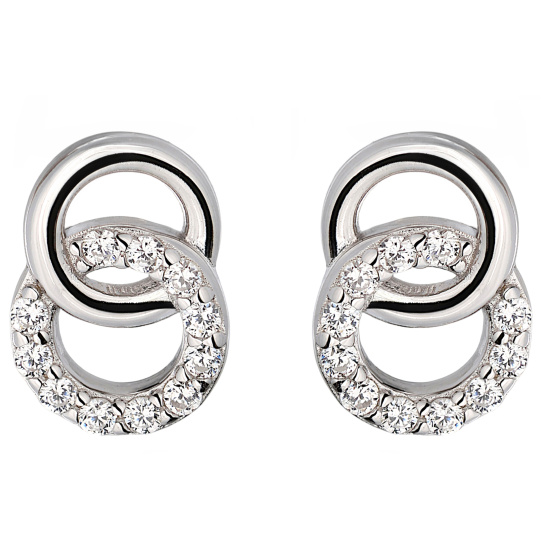 Ohrstecker Kreise 925 Sterling Silber 22 Zirkonia