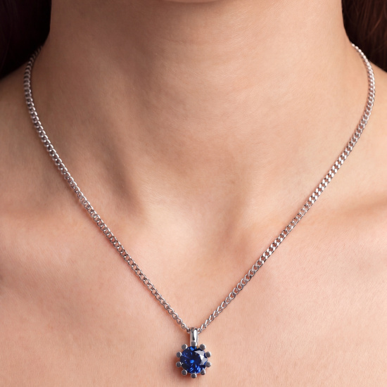 Anhänger 925 Sterling Silber 1 Spinell blau Silberanhänger