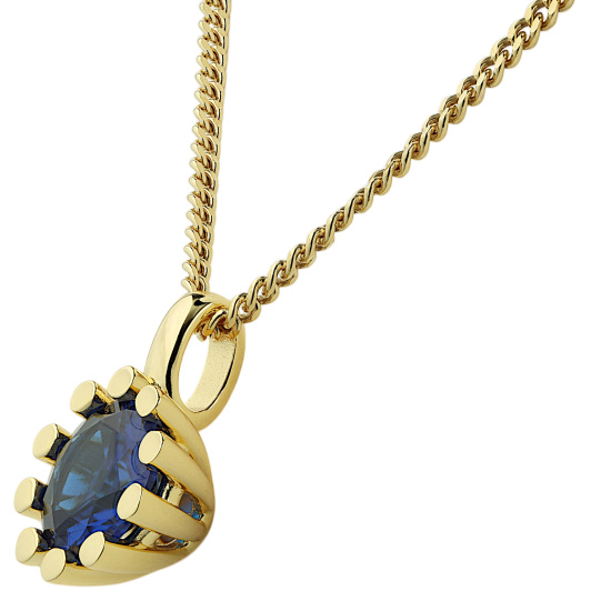 Anhänger 925 Sterling Silber vergoldet 1 Spinell blau