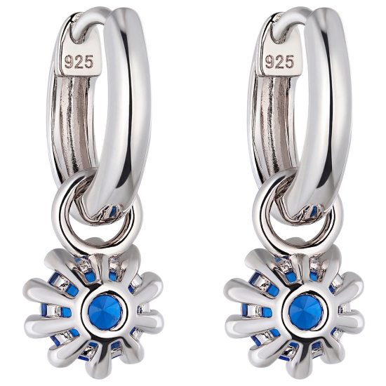 Creolen 925 Sterling Silber 2 Spinelle Ohrringe