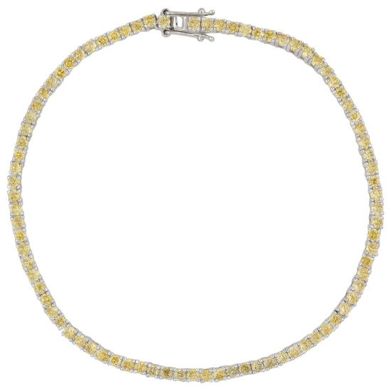 Armband Tennisarmband 925 Sterling Silber 84 Zirkonia gelb 19 cm