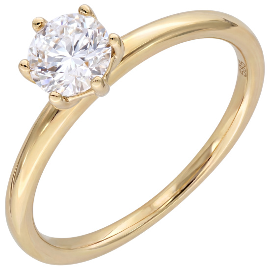 Damen Ring Solitär 585 Gelbgold 1 Lab-Grown-Diamant Brillant 0,50 ct.