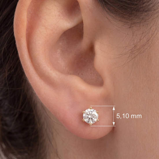 Ohrstecker Solitär 585 Gelbgold 2 Lab-Grown-Diamanten Brillanten 0,50 ct.