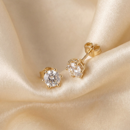 Ohrstecker Solitär 585 Gelbgold 2 Lab-Grown-Diamanten Brillanten 0,50 ct.