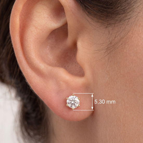 Ohrstecker Solitär 333 Gelbgold 2 Lab-Grown-Diamanten Brillanten 0,50 ct.