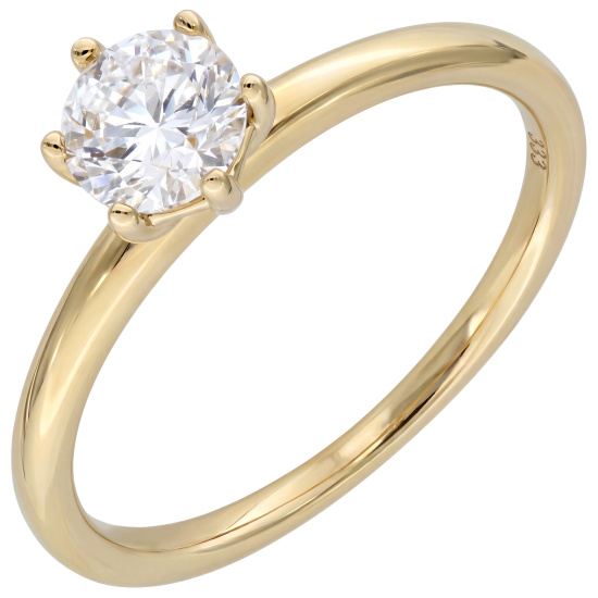 Damen Ring Solitär 333 Gelbgold 1 Lab-Grown-Diamant Brillant 0,50 ct.