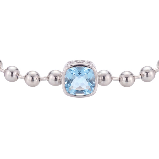 Armband 925 Sterling Silber 1 blauer Zirkonia 19 cm Silberarmband