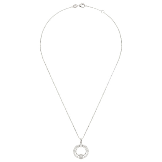 Collier Halskette 925 Sterling Silber 13 Zirkonia 45 cm Silberkette