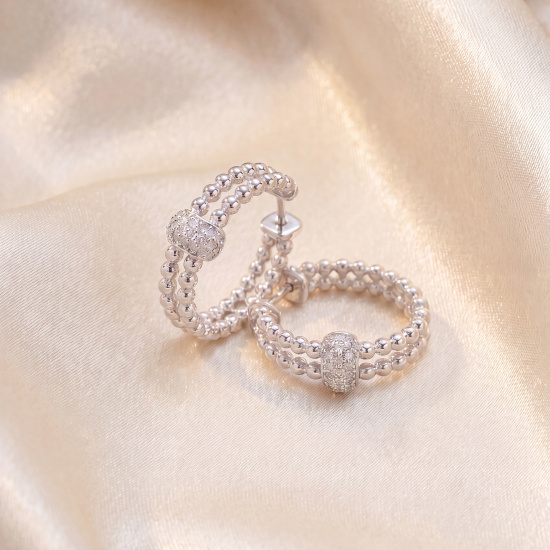 Creolen 925 Sterling Silber 38 Zirkonia Silberohrringe