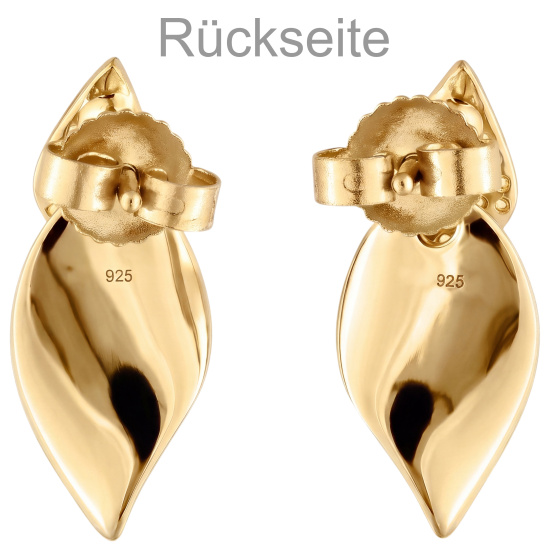 Ohrstecker 925 Sterling Silber vergoldet matt 64 Zirkonia Ohrringe