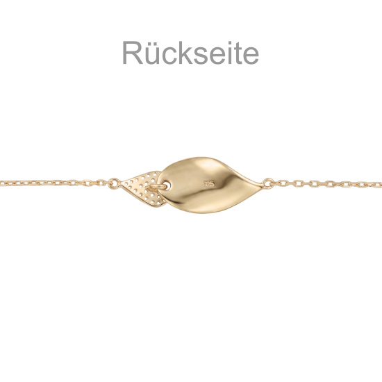 Armband 925 Silber vergoldet mattiert 32 Zirkonia 18,5 cm