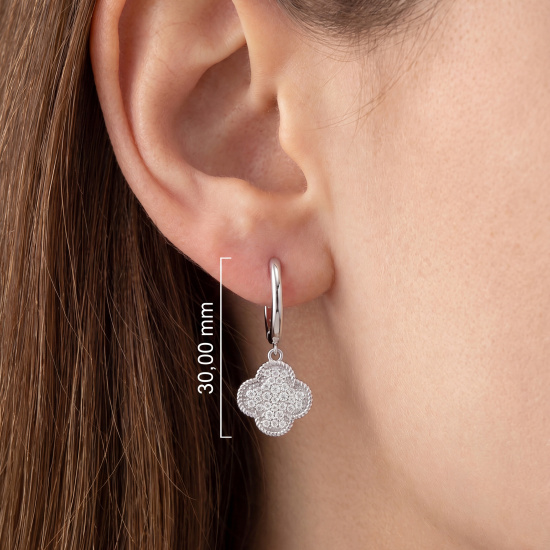 Creolen 925 Sterling Silber 58 Zirkonia Silberohrringe