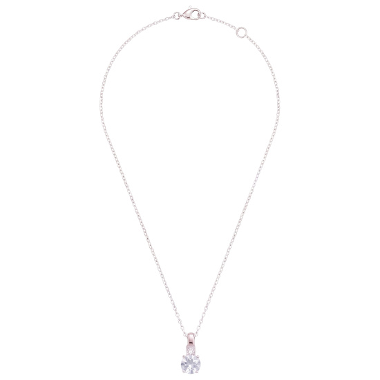 Collier 925 Sterling Silber Blautopas Zirkonia 45 cm Silberkette