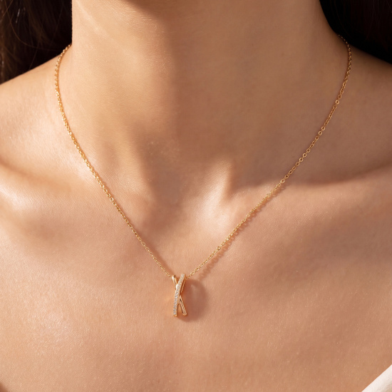 Collier 925 Sterling Silber vergoldet mit 16 Lab-Grown-Diamanten 0,08ct. 45 cm