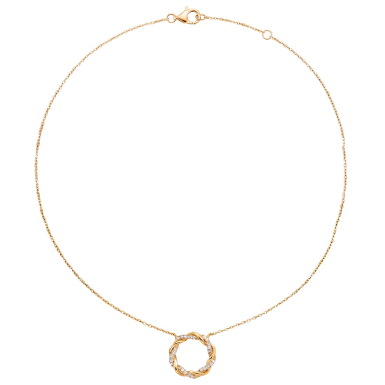 Collier 925 Silber vergoldet 40 Lab-Grown-Diamanten Brillanten 0,13 ct.