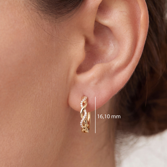 Creolen 925 Silber vergoldet 30 Lab-Grown-Diamanten Brillanten