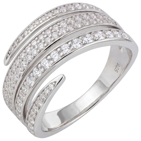 Damen Ring 925 Sterling Silber 95 Zirkonia Silberring