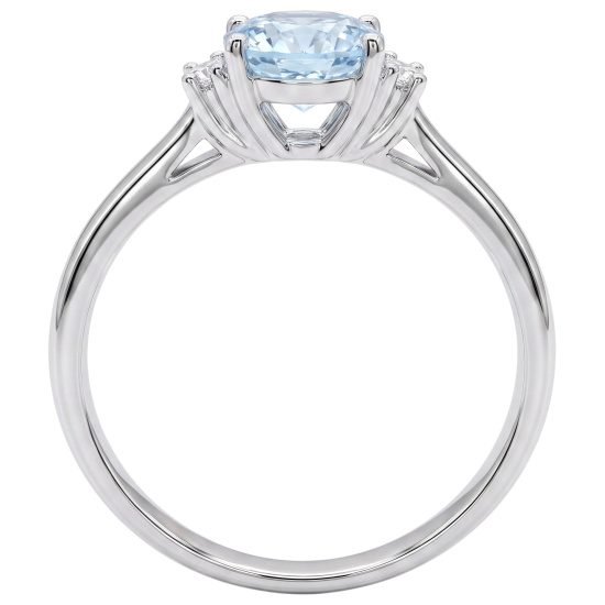 Damen Ring 925 Sterling Silber 2 Zirkonia 1 Blautopas hellblau Silberring