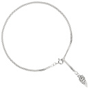 Fußkettchen Fußkette Flügel 925 Sterling Silber rhodiniert Federring