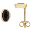 Ohrstecker oval 585 Gold Gelbgold 2 Safire blau Ohrringe Goldohrstecker