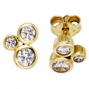 Ohrstecker 333 Gold Gelbgold 6 Zirkonia Ohrringe Goldohrstecker