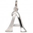 Anhänger Buchstabe A 925 Sterling Silber matt Buchstabenanhänger